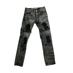 Argonaut Nation Sz 30W 30L Slim Black Distressed